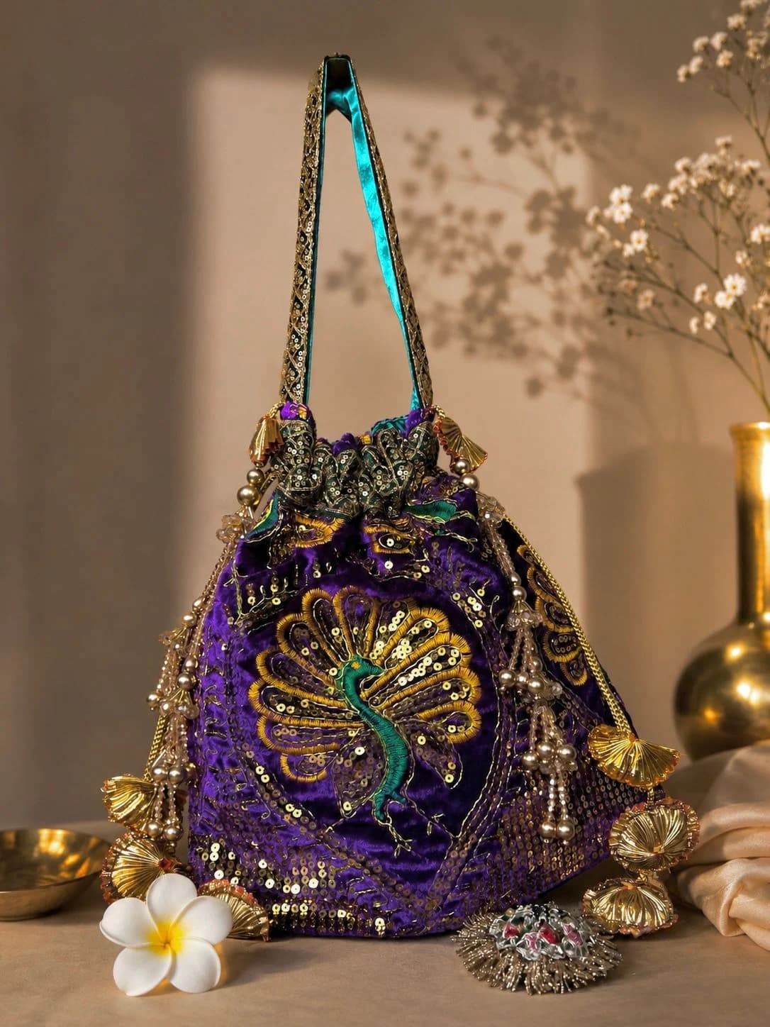 Purple Sequined Velvet Jhopo